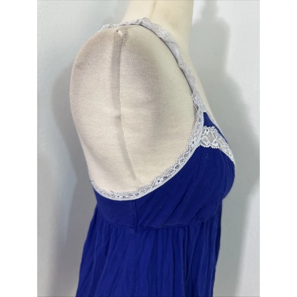 Victorias Secret Slip Dress Women M Blue Babydoll Lace‎ Coqutte Lingerie Y2k